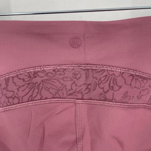 Lululemon Wunder Under Crop HR 21" Flocked Everlux Plumful Size 4 - Picture 7 of 10